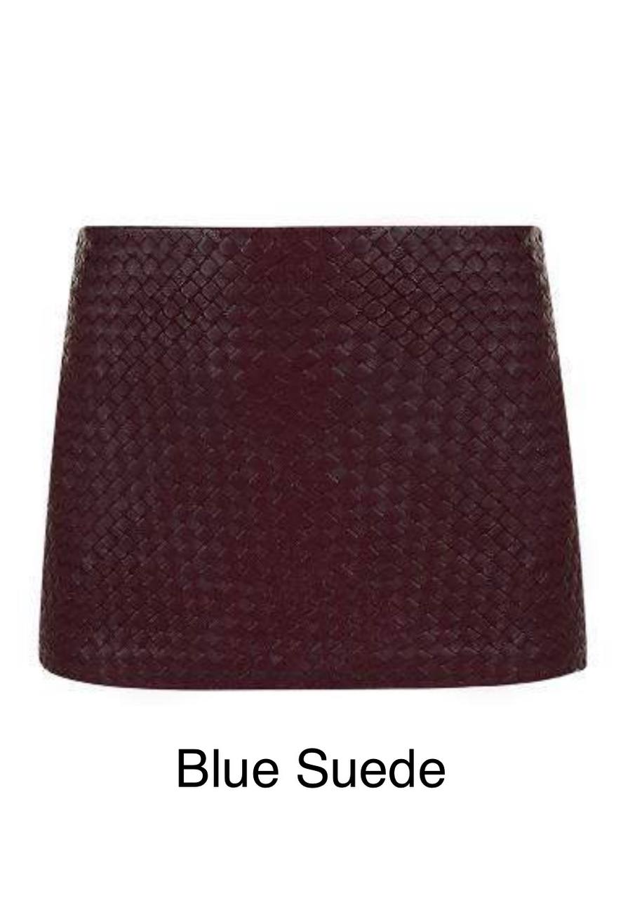 KENDRA SKIRT IN BLUE SUEDE