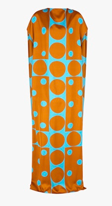 FLOOR-LENGTH DRESS WITH OPEN V-BACK IN TURQUOISE