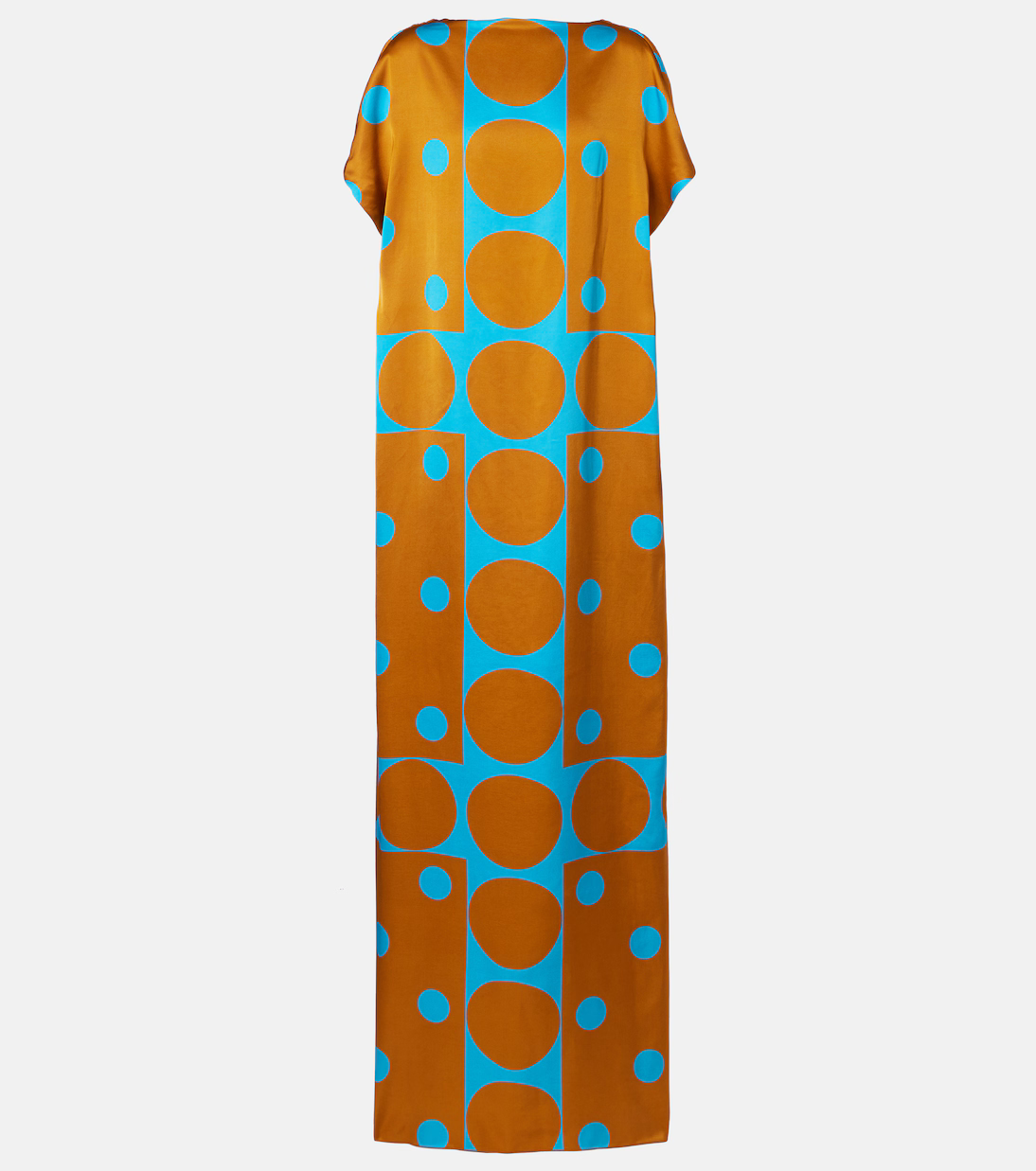 FLOOR-LENGTH DRESS WITH OPEN V-BACK IN TURQUOISE