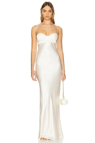 SEASHELL BRA DRESS IN CREME BRULEE AW25