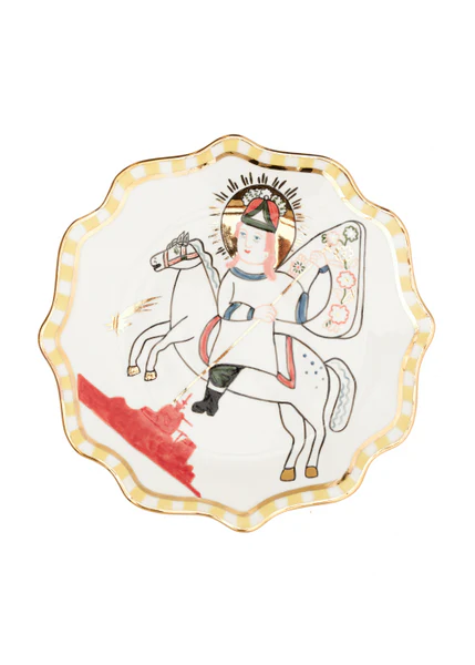 SQUARE PLATE WITH SAINT GEORGE