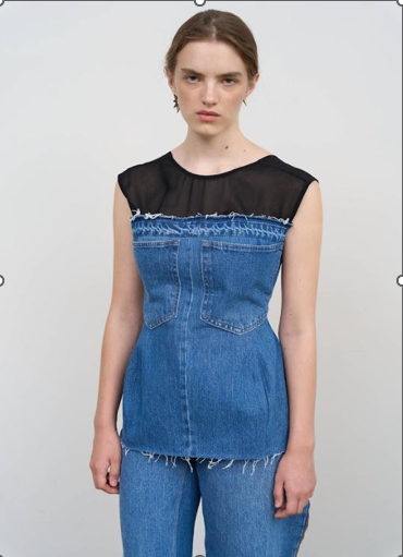 TAILORED DENIM BUSTIER