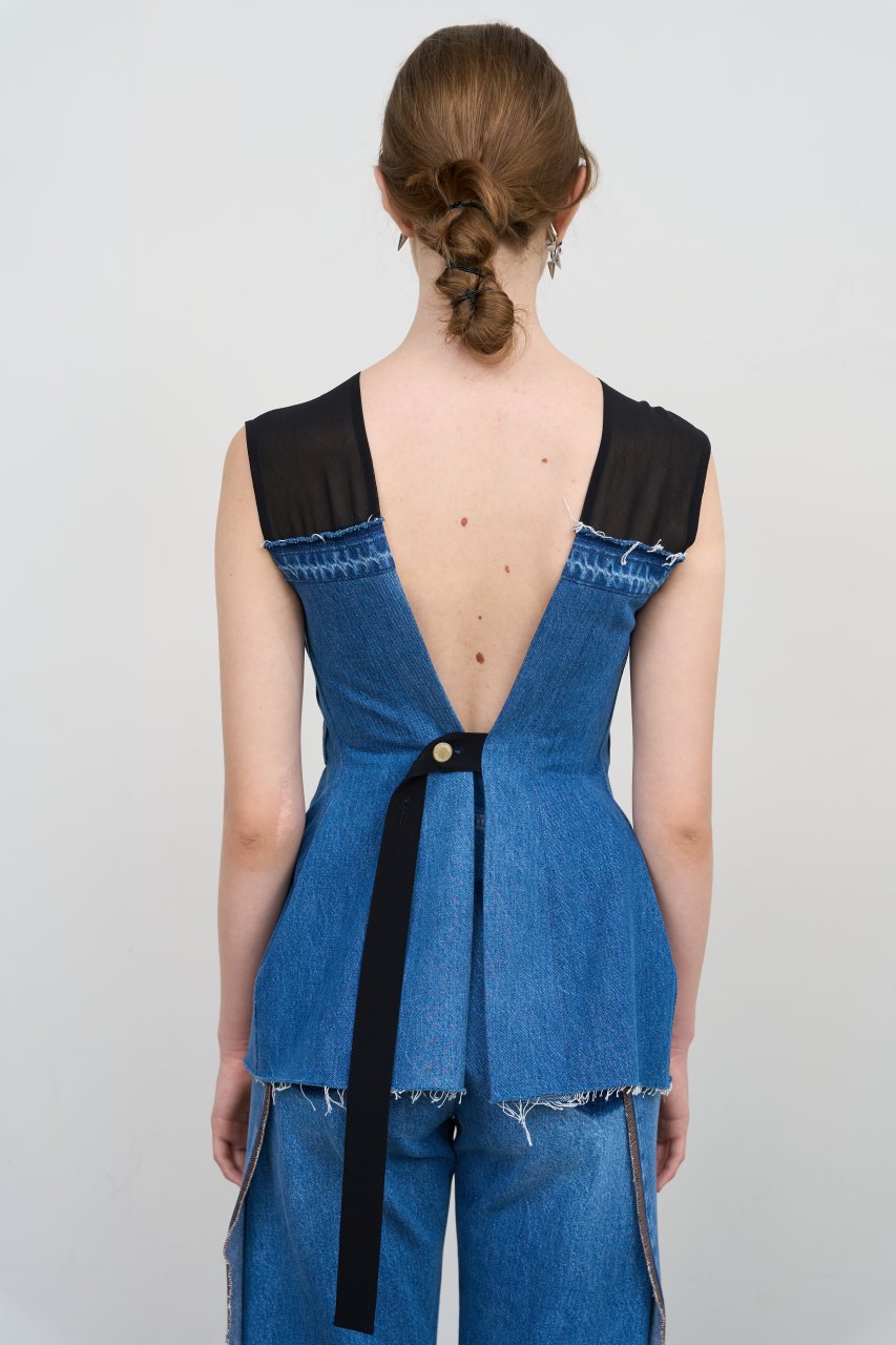 TAILORED DENIM BUSTIER