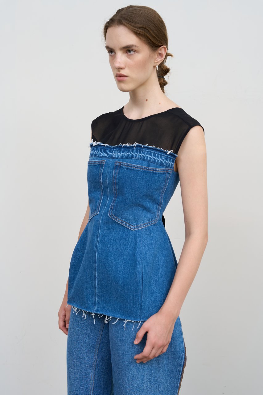 TAILORED DENIM BUSTIER