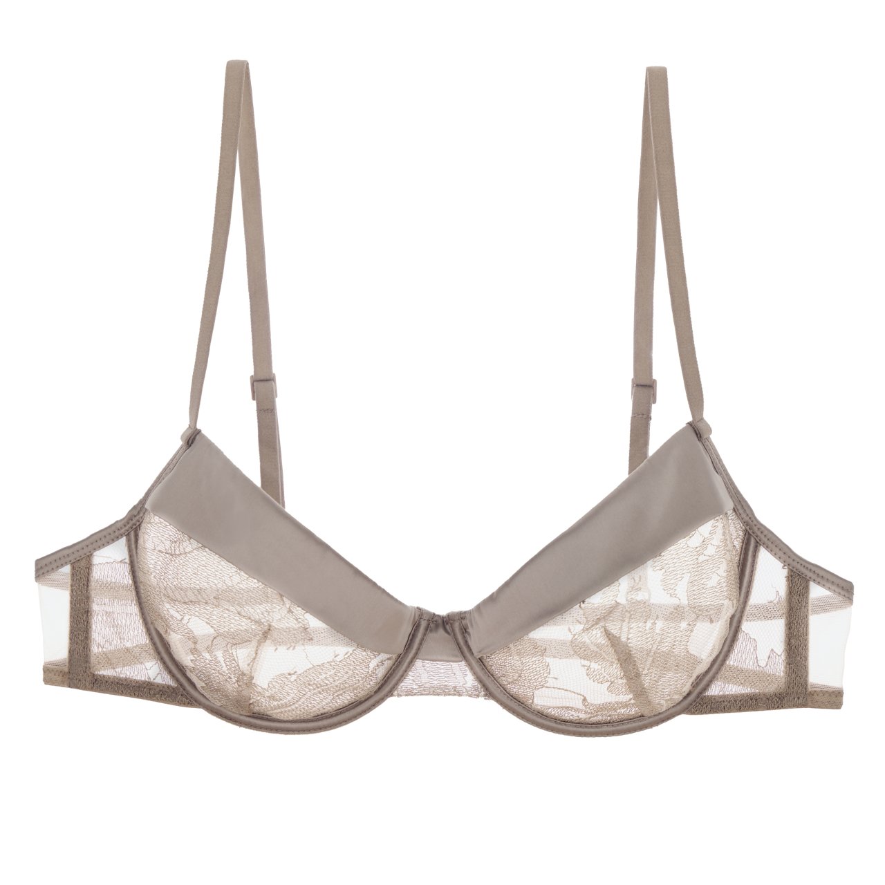 LEAVERS LACE UNDERWIRE BRA IN MISTY GREY