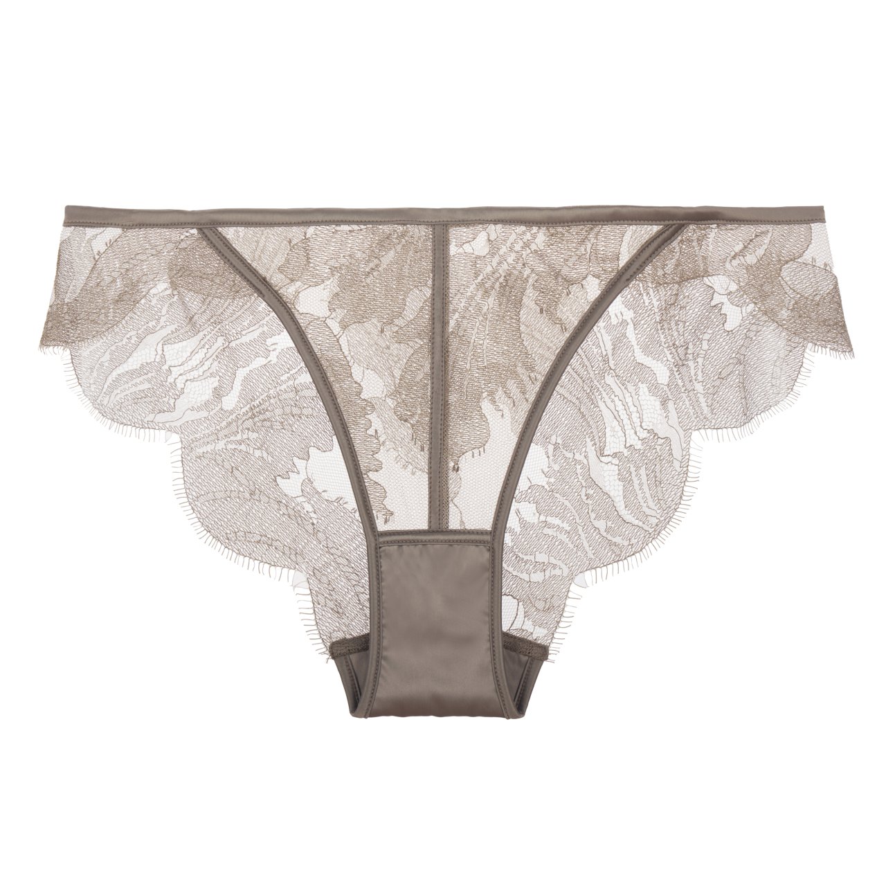 LEAVERS LACE MID-RISE BRIEFS IN MISTY GREY