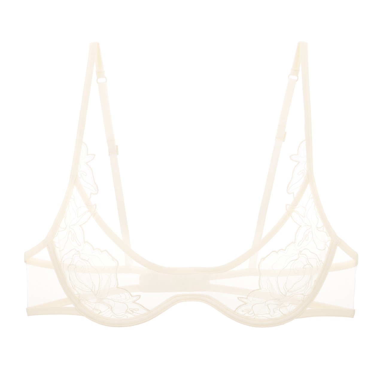 EMBROIDERY UNDERWIRE BRA IN CREAM WHITE