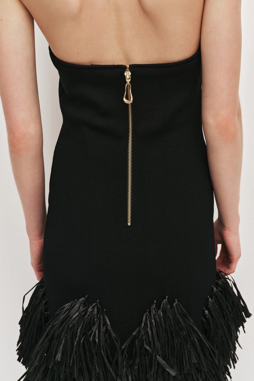 ELVA RAFFIA KNIT MIDI DRESS