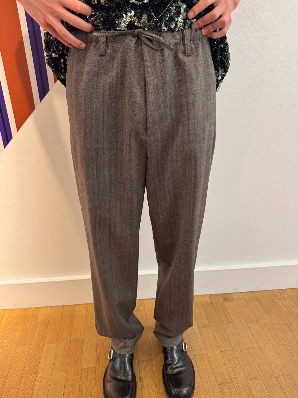 MEN'S PANTS IN GREY MELANGE