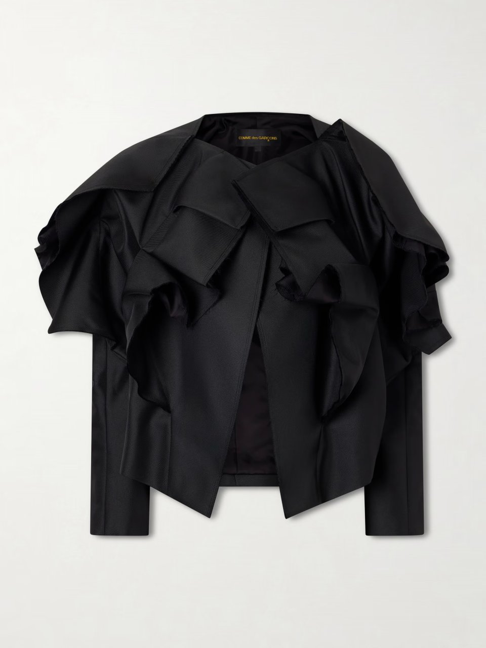 RUFFLED JACKET IN BLACK