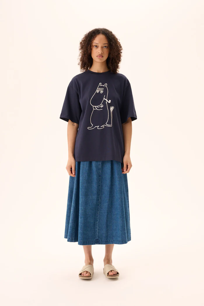 TOYO MOOMIN COTTON JERSEY IN NAVY