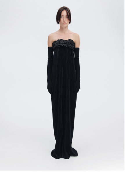 BEADED FLORAL MAXI DRESS