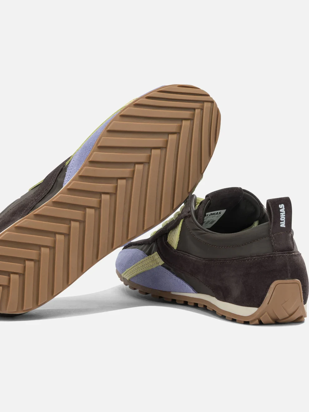 TB.304 NYLON BROWN LEATHER SNEAKERS