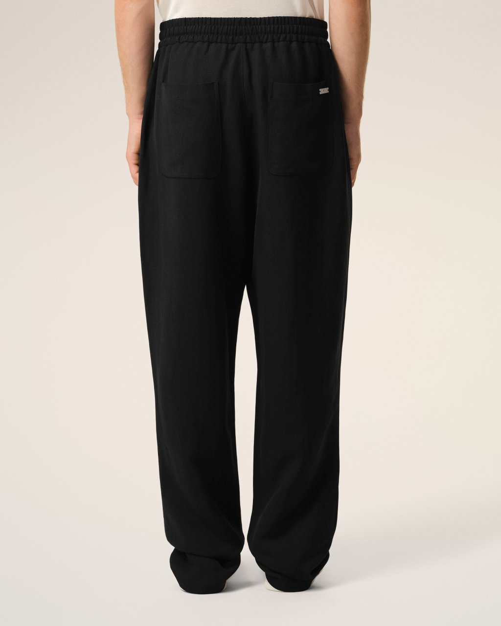 ELASTICATED WAIST TROUSERS IN BLACK