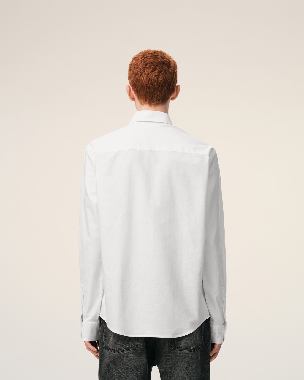 QUOTA -CONTRASTED ADC BUTTON DOWN COLLAR CLASSIC SHIRT IN NATURAL WHITE