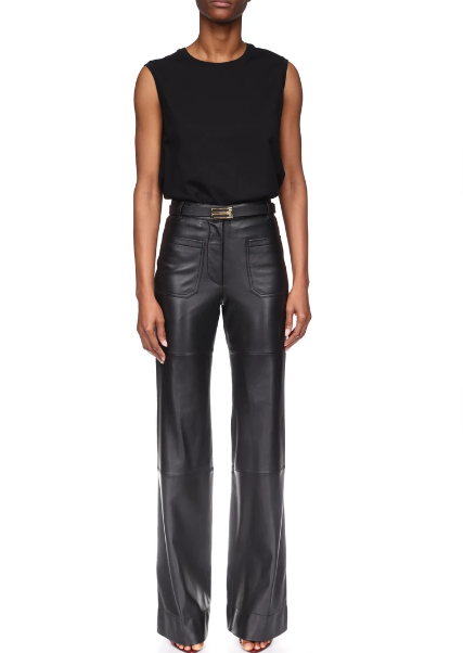 LEATHER ALINA TROUSER IN BLACK