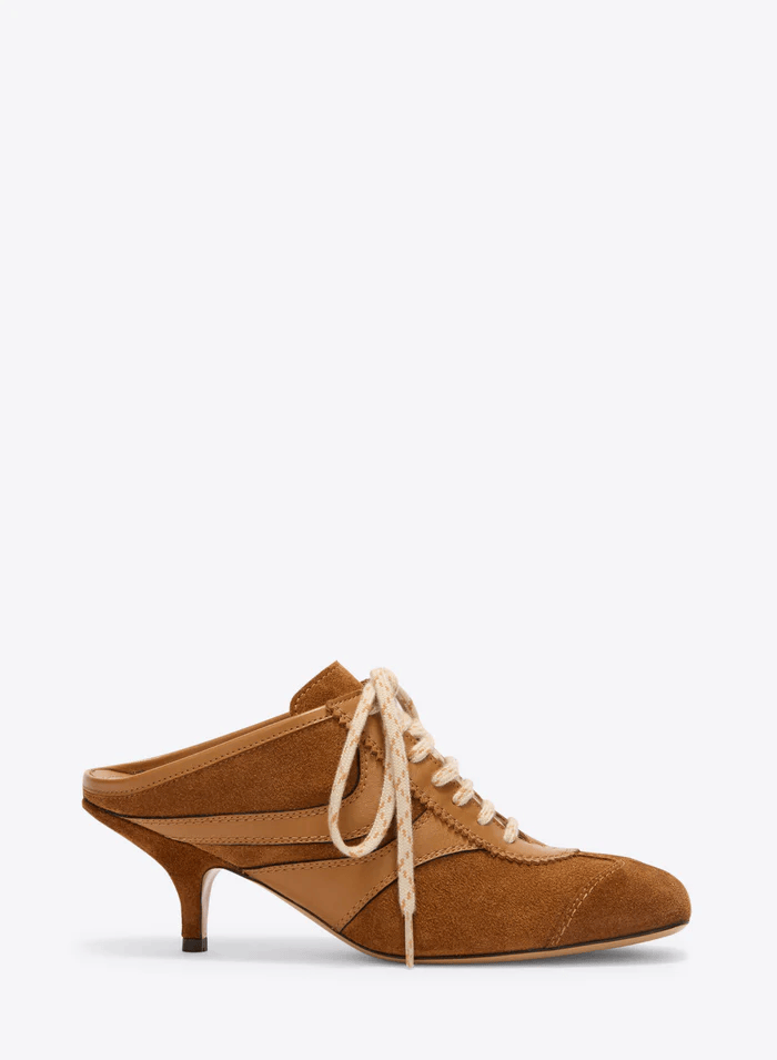 HEELED SNEAKERS IN TAN