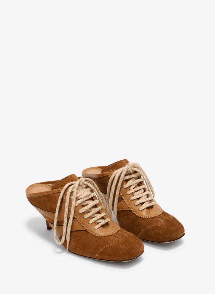 HEELED SNEAKERS IN TAN