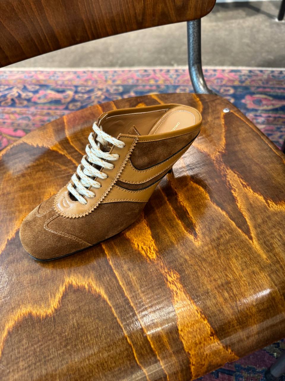 HEELED SNEAKERS IN TAN