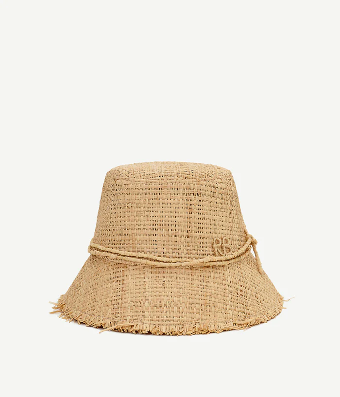 BUCKET HAT IN NATURAL STAW