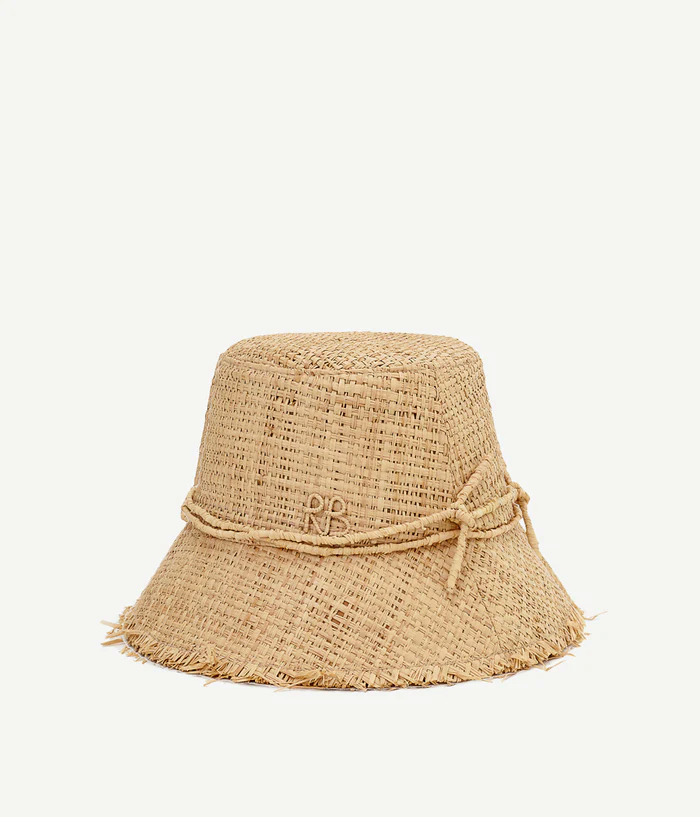 BUCKET HAT IN NATURAL STAW
