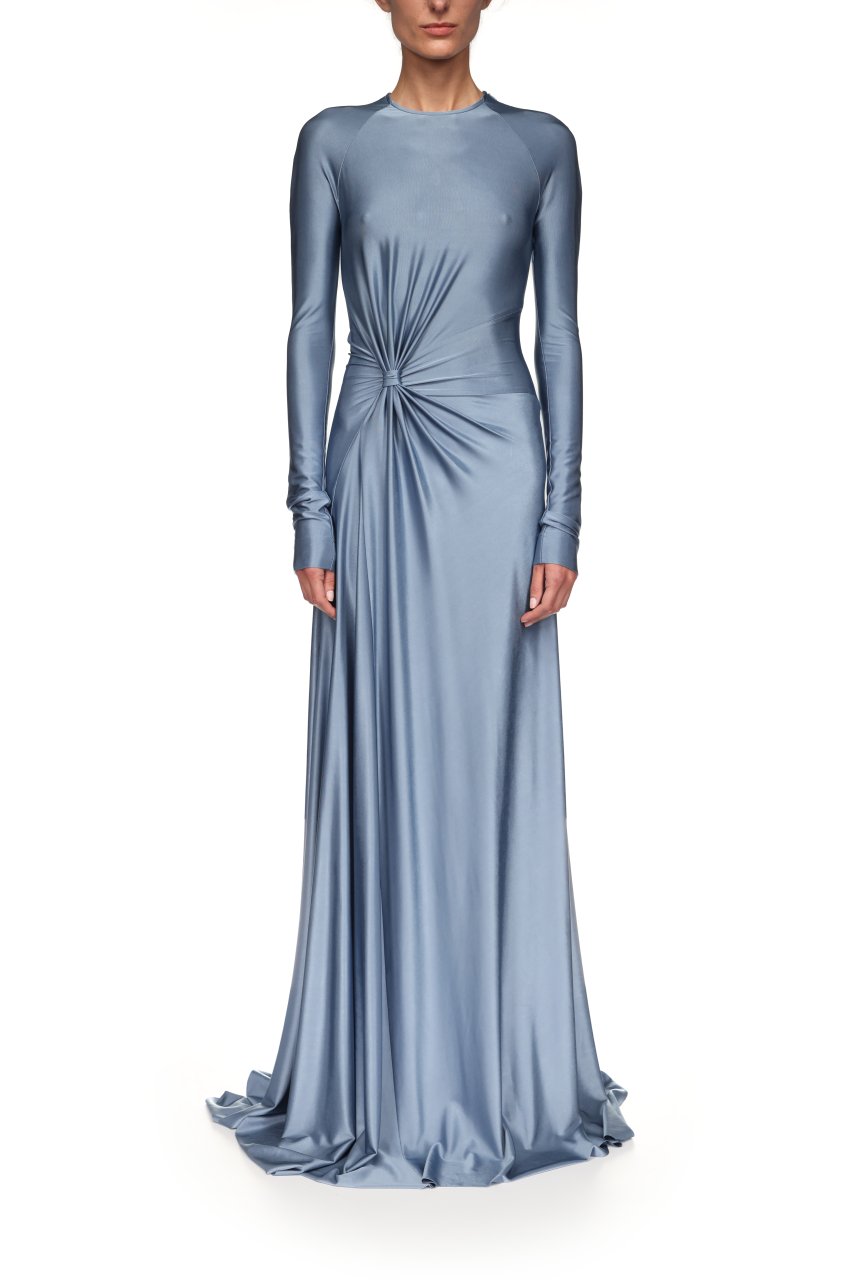 LONG SLEEVE TWIST DETAIL GOWN 