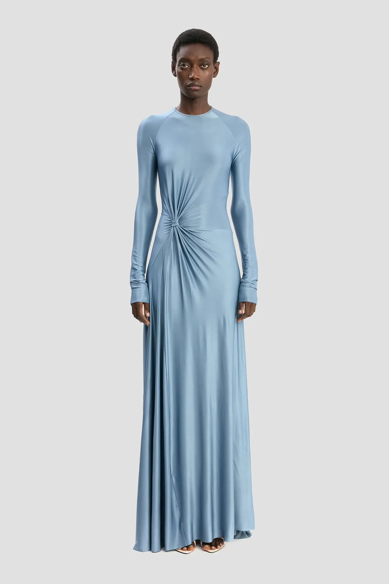 LONG SLEEVE TWIST DETAIL GOWN 