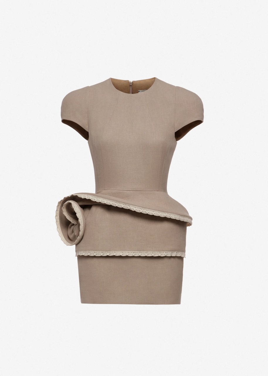 FLORAL DRESS IN BEIGE