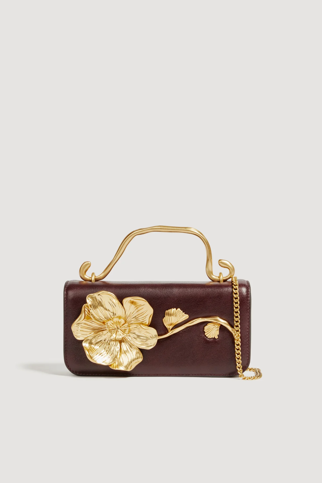 CELESTE FLOWER CLUTCH MERLOT