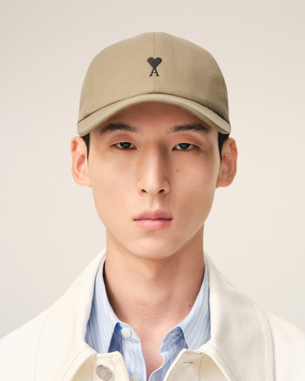 QUOTA -BLACK AMI DE COEUR EMBROIDERY CAP IN BEIGE TAUPE