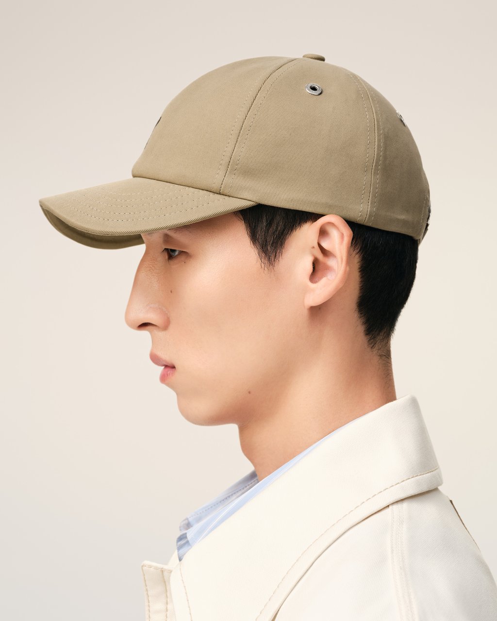 QUOTA -BLACK AMI DE COEUR EMBROIDERY CAP IN BEIGE TAUPE