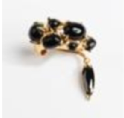BLOWN CHARM EAR CUFF BLACK SR - GD 