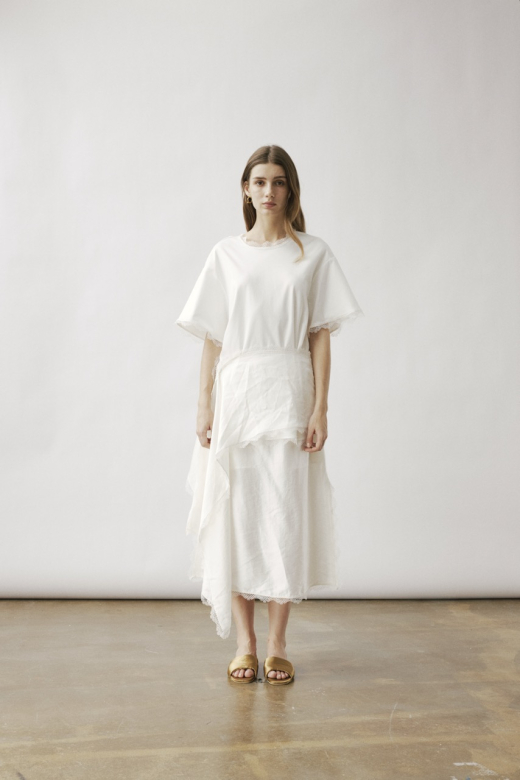 EOS LACE FLAP SKIRT IN WHITE