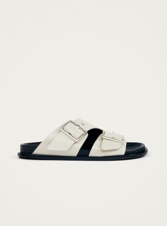 ALBA CREAM LEATHER SANDALS