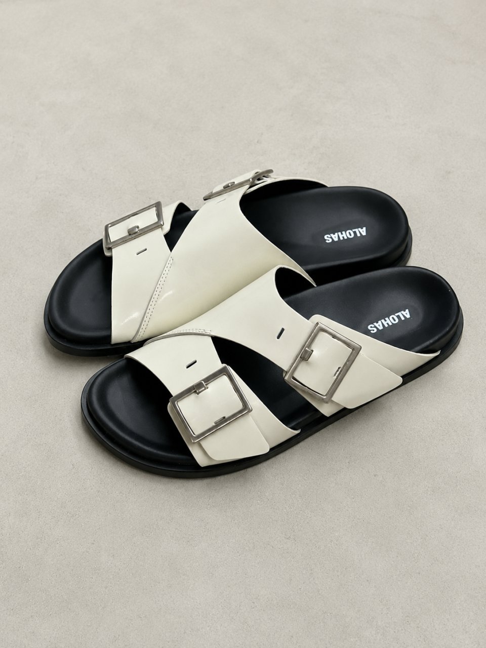 ALBA CREAM LEATHER SANDALS