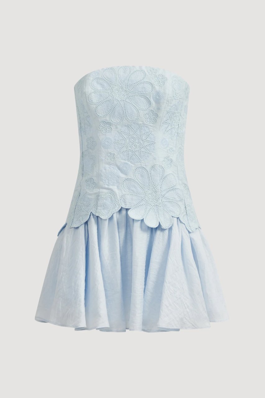 GIA EMBROIDERED MINI DRESS
