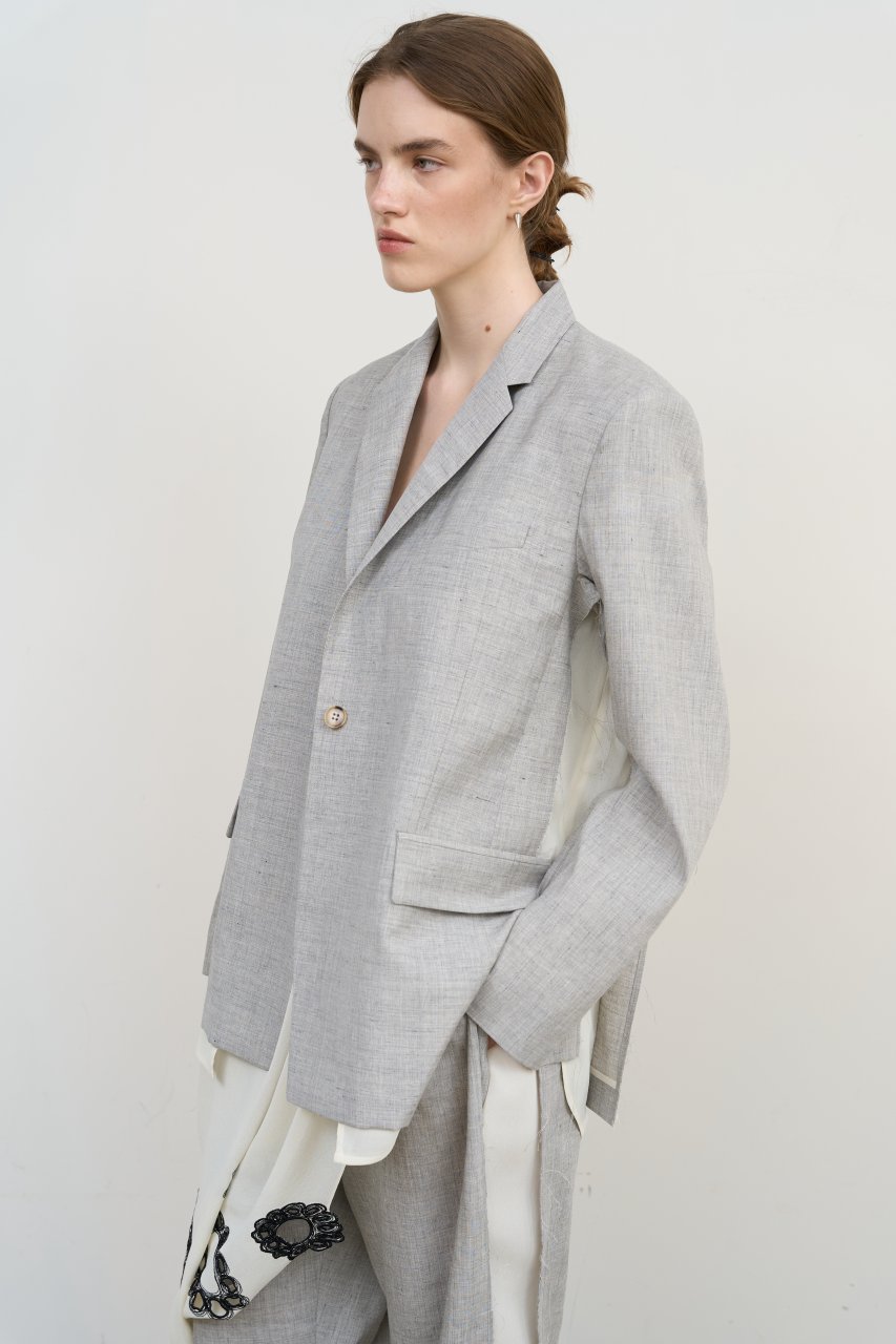 SINGLE-BREASTED DISTRESSED JACKET