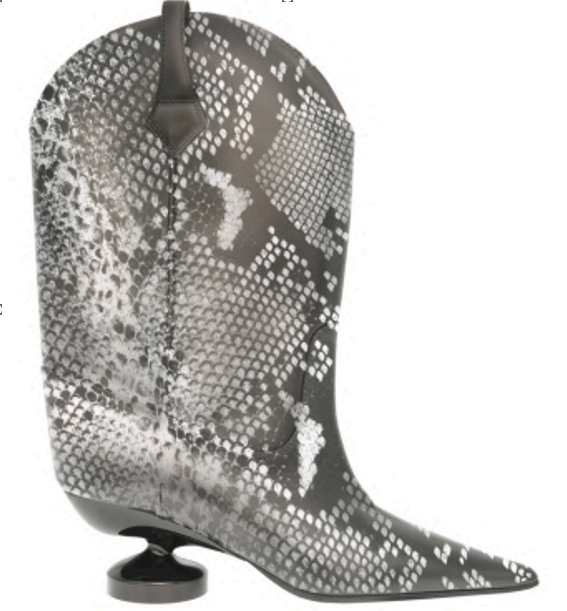 SNAKE LEATHER BOOTS, 55 MM HEEL