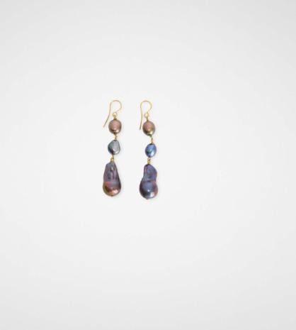 GRAINY EARRINGS 2 GOLD/BLACK