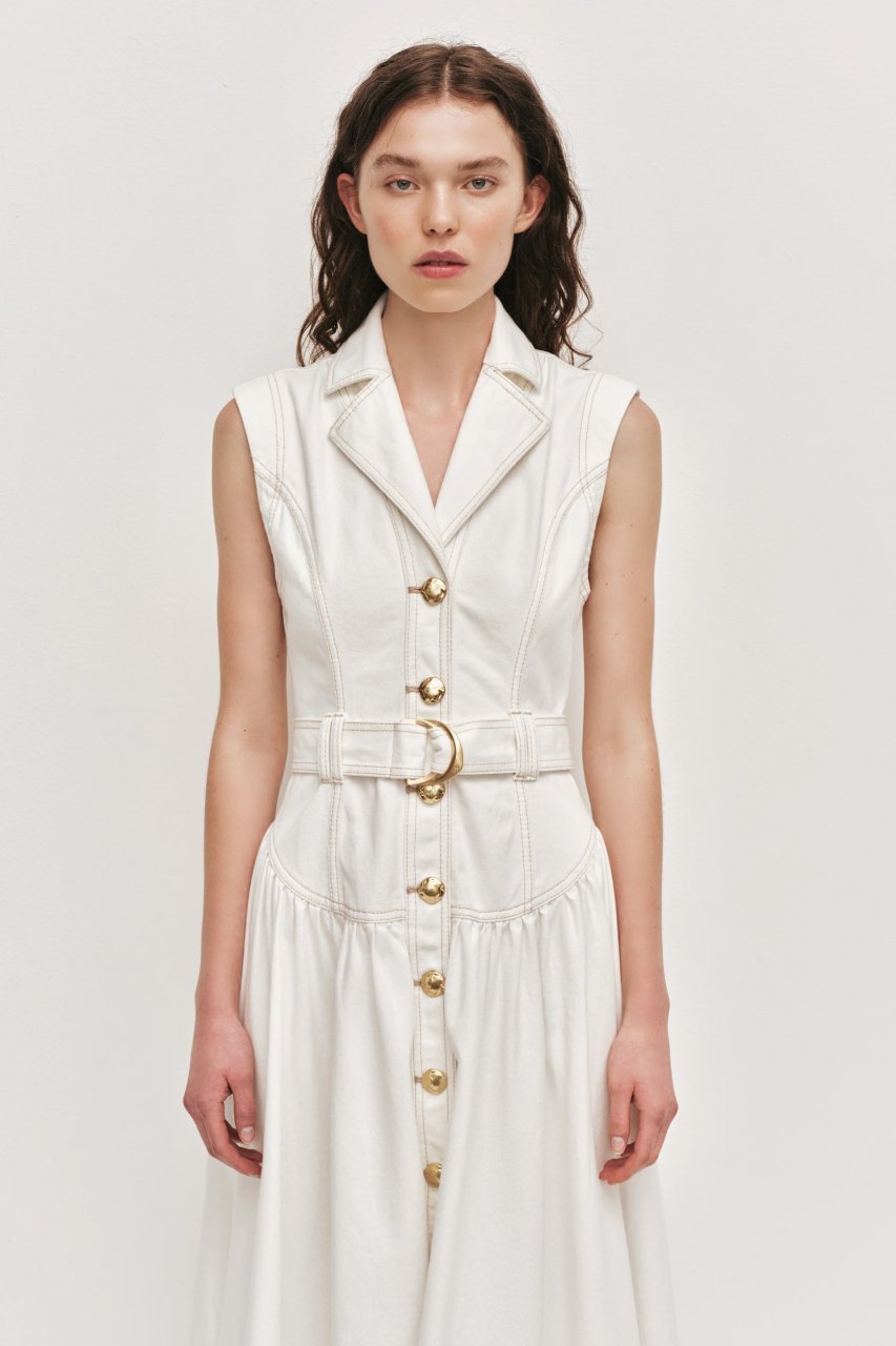 LILIANA DENIM MIDI DRESS