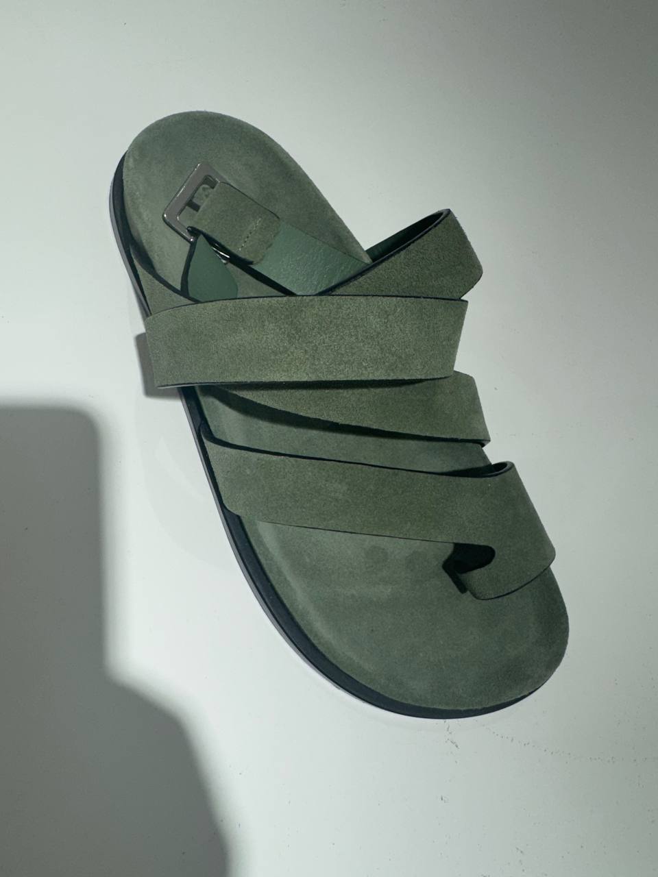TIDE SUEDE GREEN LEATHER SANDALS