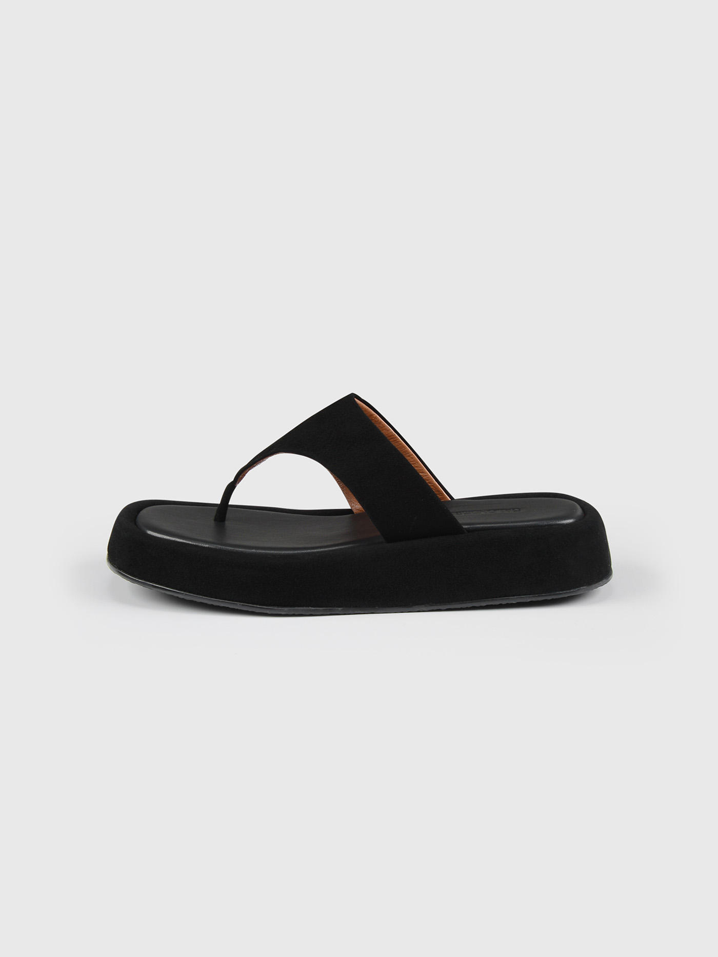 BOY PLATFORM SANDAL IN BLACK SUEDE