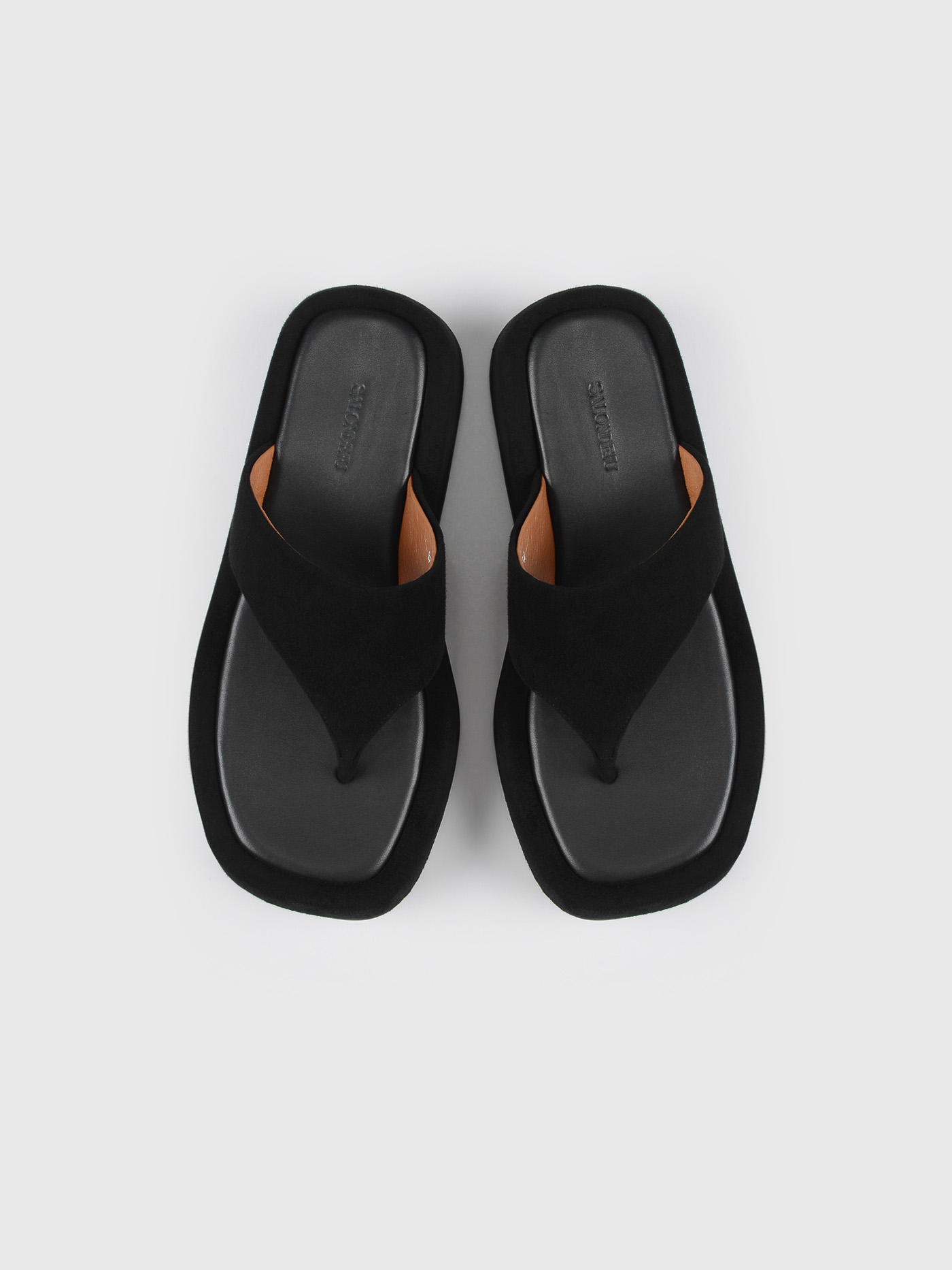 BOY PLATFORM SANDAL IN BLACK SUEDE