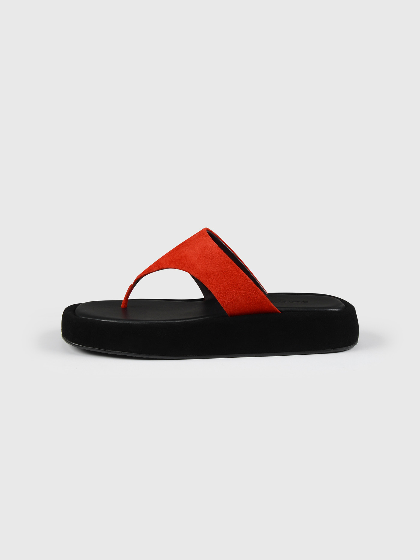 BOY PLATFORM SANDAL IN RED SUEDE
