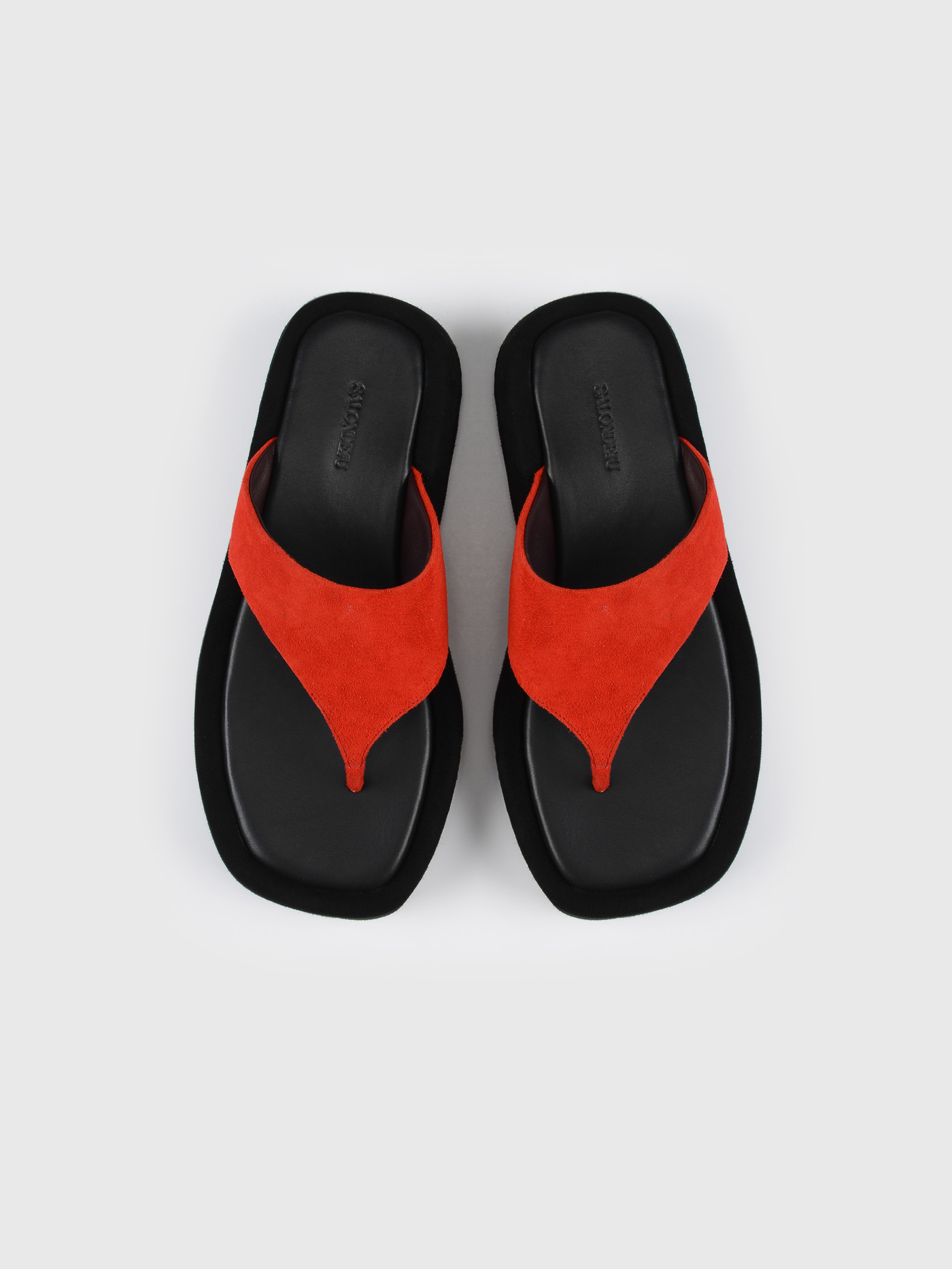 BOY PLATFORM SANDAL IN RED SUEDE