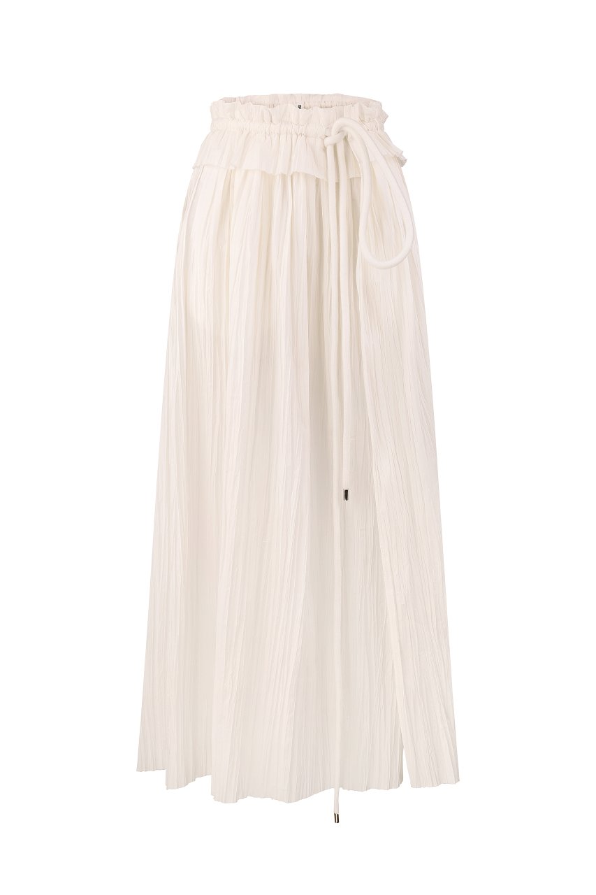 CRUSH COTTON SKIRT WITH BELT