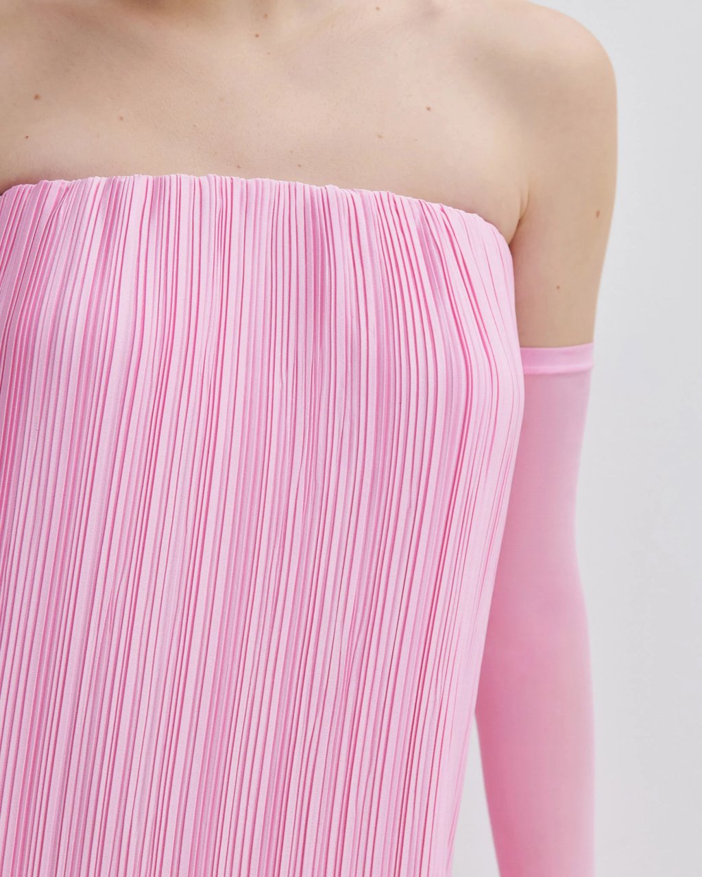 MICRO-PLEAT MAXI DRESS PINK-A-BOO