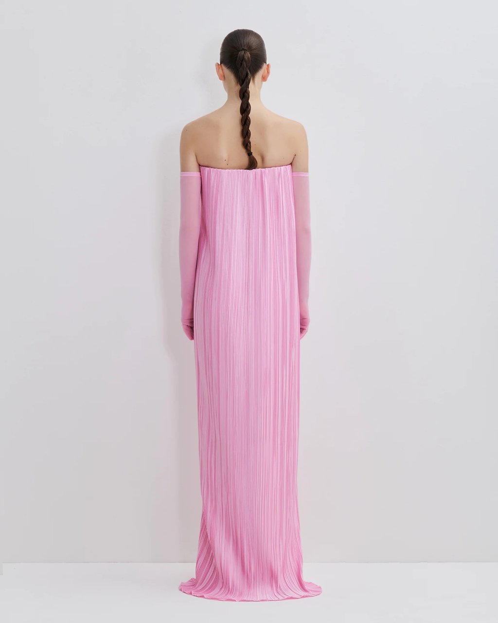 MICRO-PLEAT MAXI DRESS PINK-A-BOO