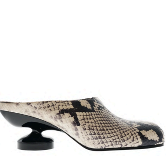 ALEX SNAKE- EFFECT LEATHER - MULES, 55 MM HEEL