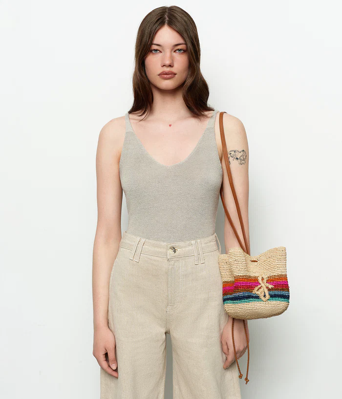 RUSLAN BAGINSKIY STRIPED POUCH BAG
